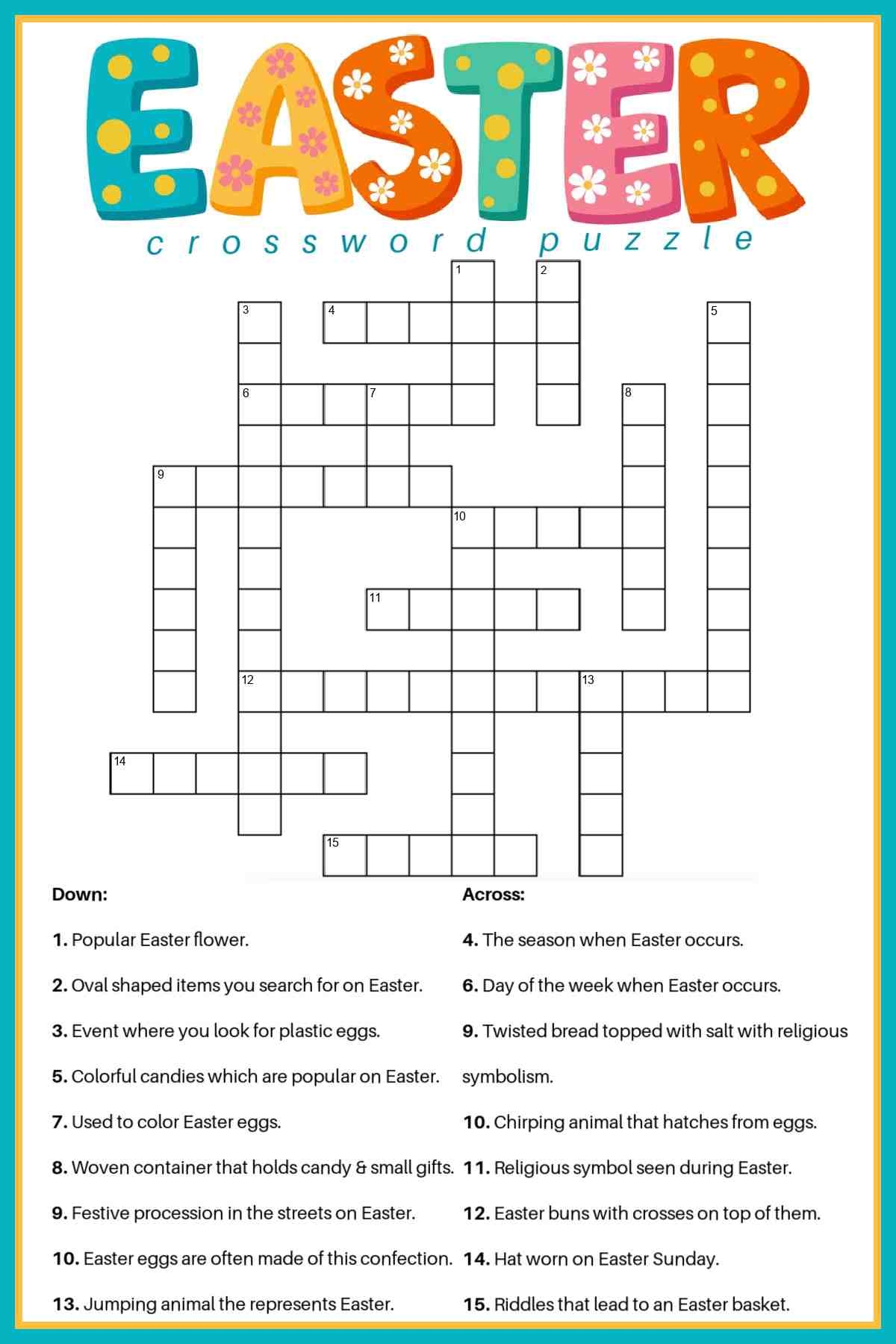 themed printable crossword puzzles