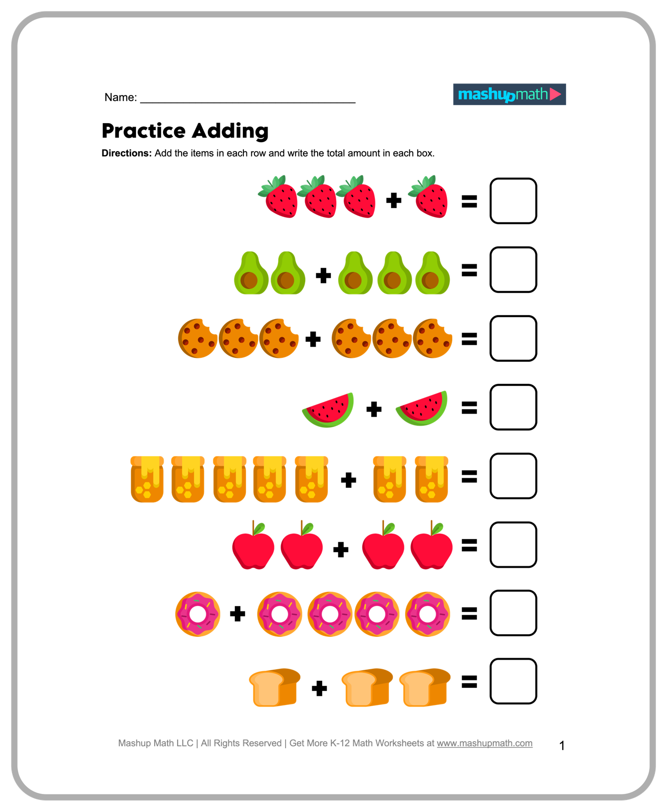 kindergarten math worksheets - printable