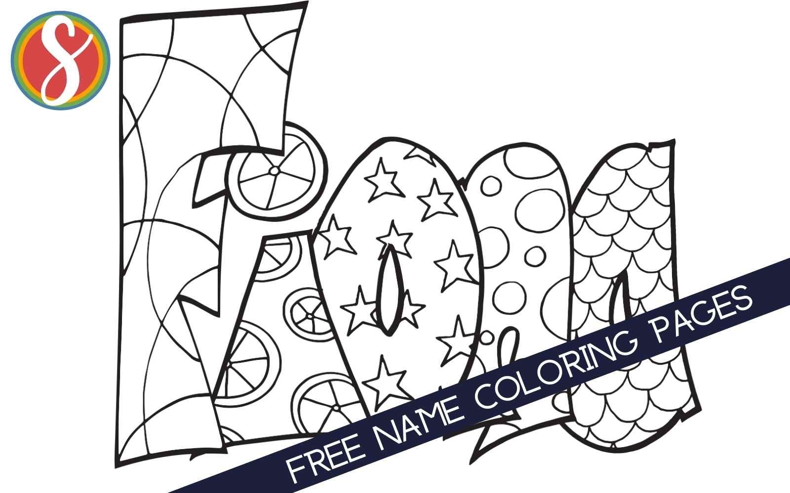 Free Name Coloring Pages Stevie Doodles