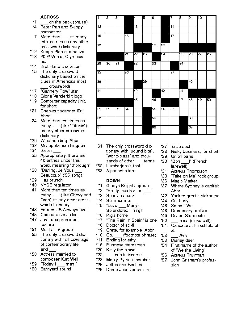difficult printable crosswords