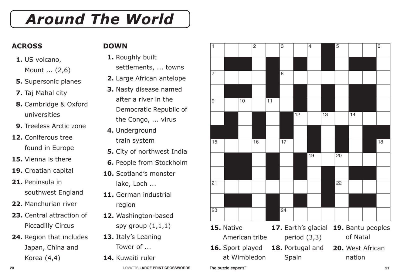 printable crosswords for teenagers