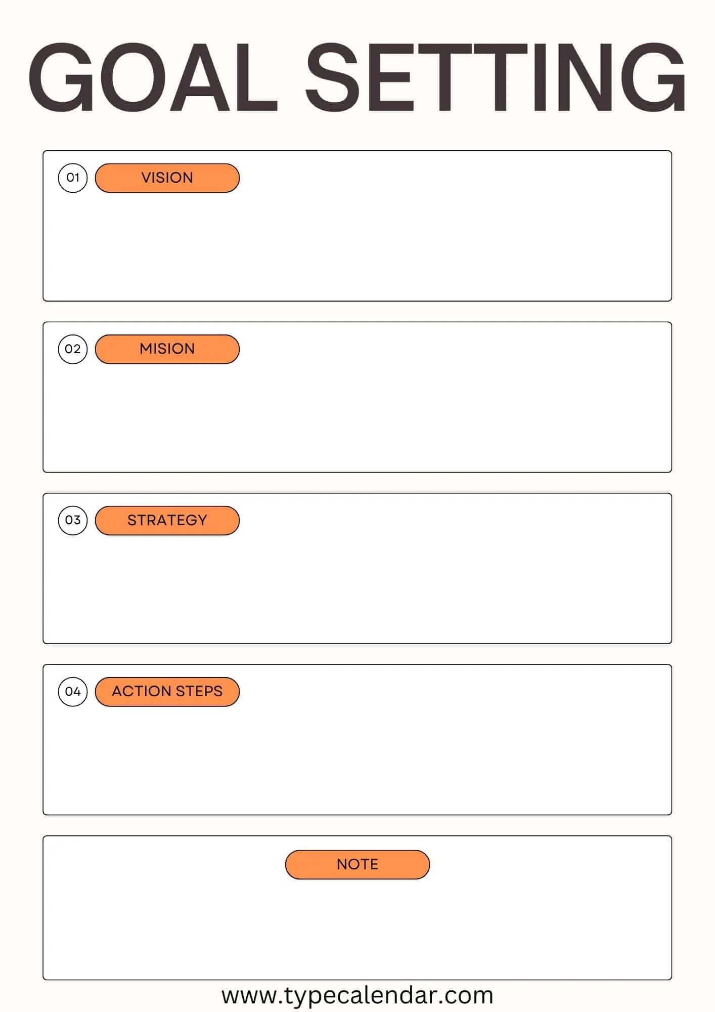 goal setting worksheet printable
