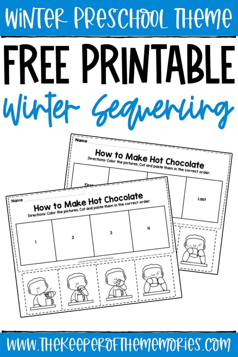 Free Printable How To Make Hot Chocolate Winter Sequencing Worksheets The Keeper Of The Memories