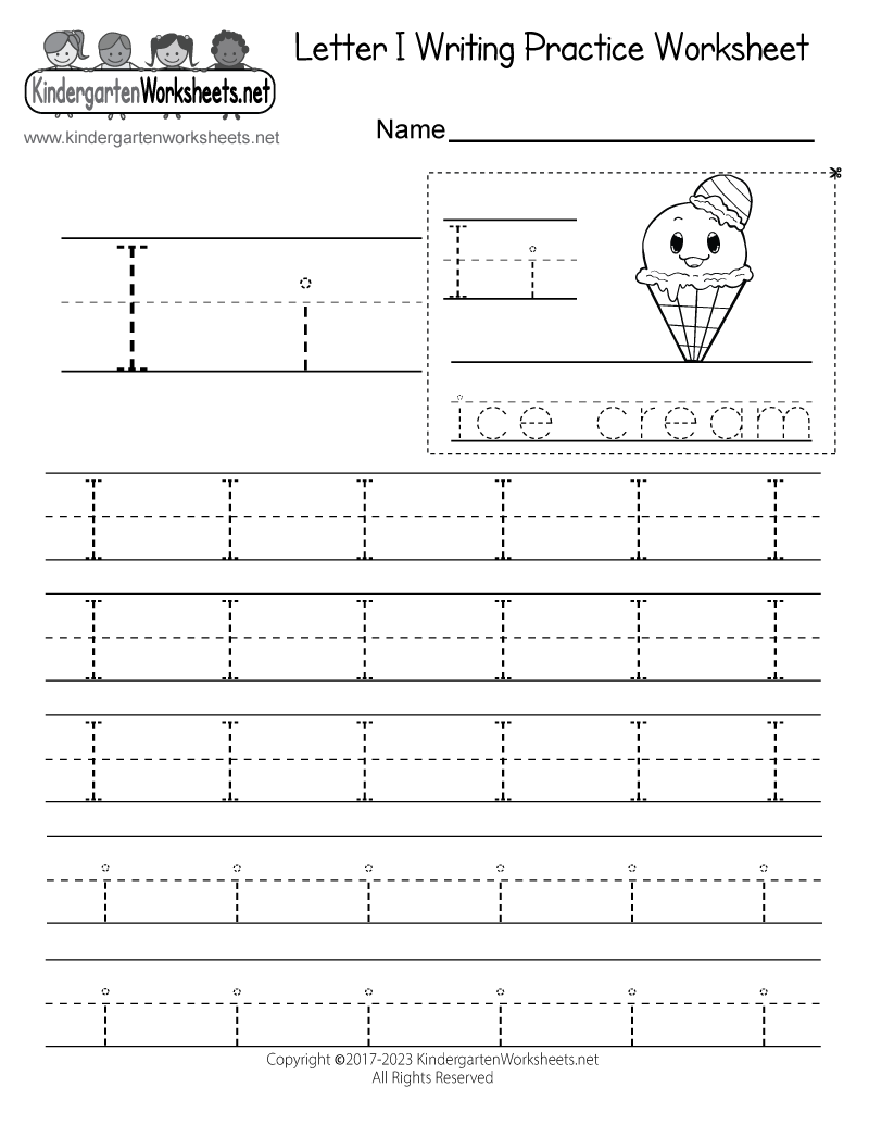 letter i free printable worksheets