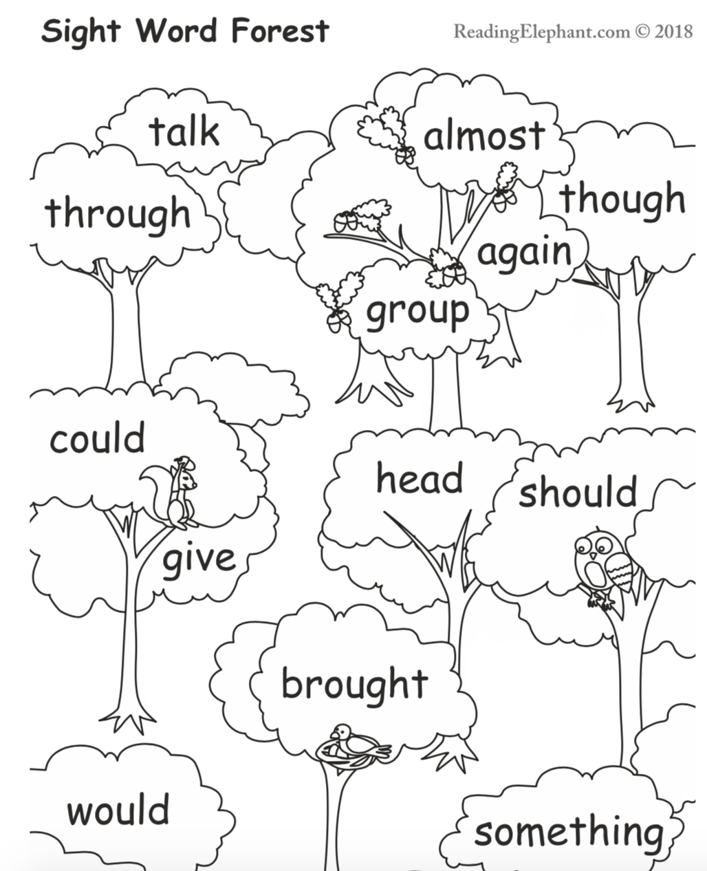 sight word printable worksheets