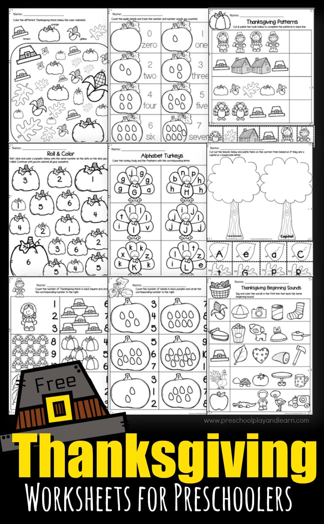 thanksgiving preschool worksheets printables