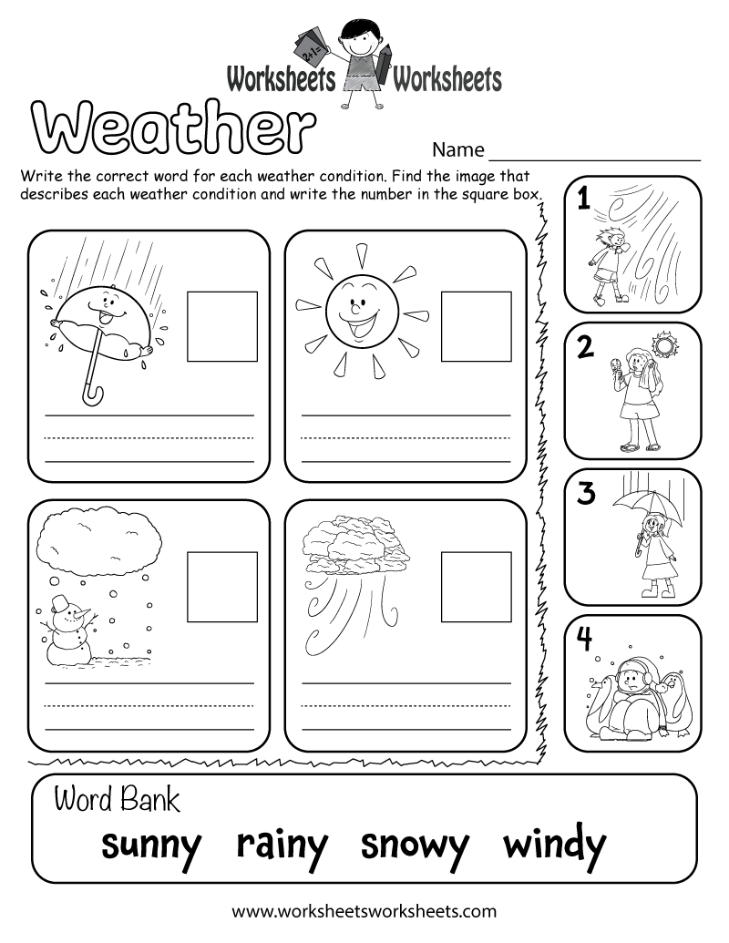 free printable weather worksheets for preschoolers