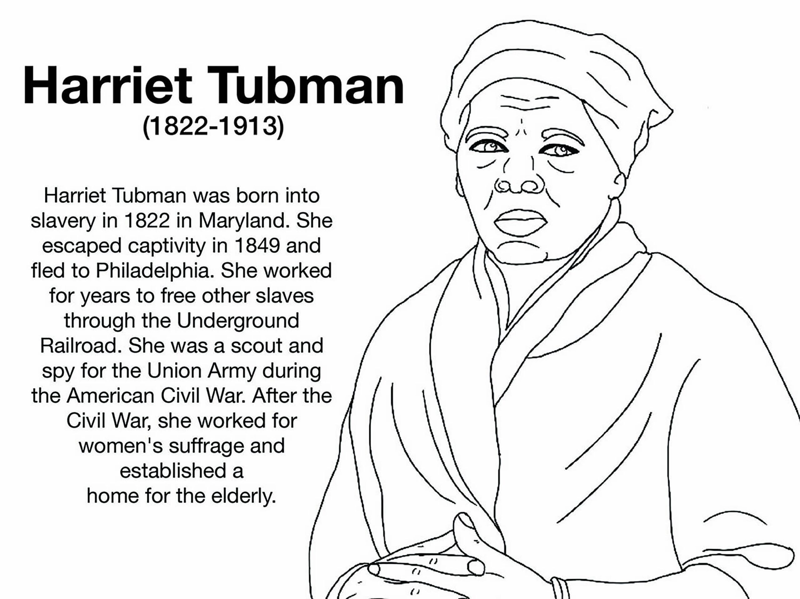 Free Sample almost Harriet Tubman women Worth Knowing Coloring Page Etsy
