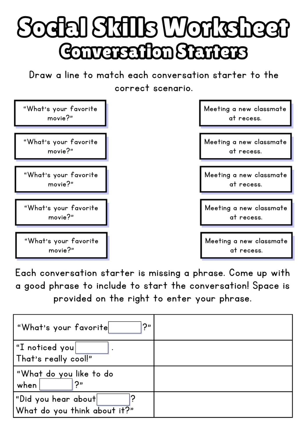 free printable social skills worksheets for adults