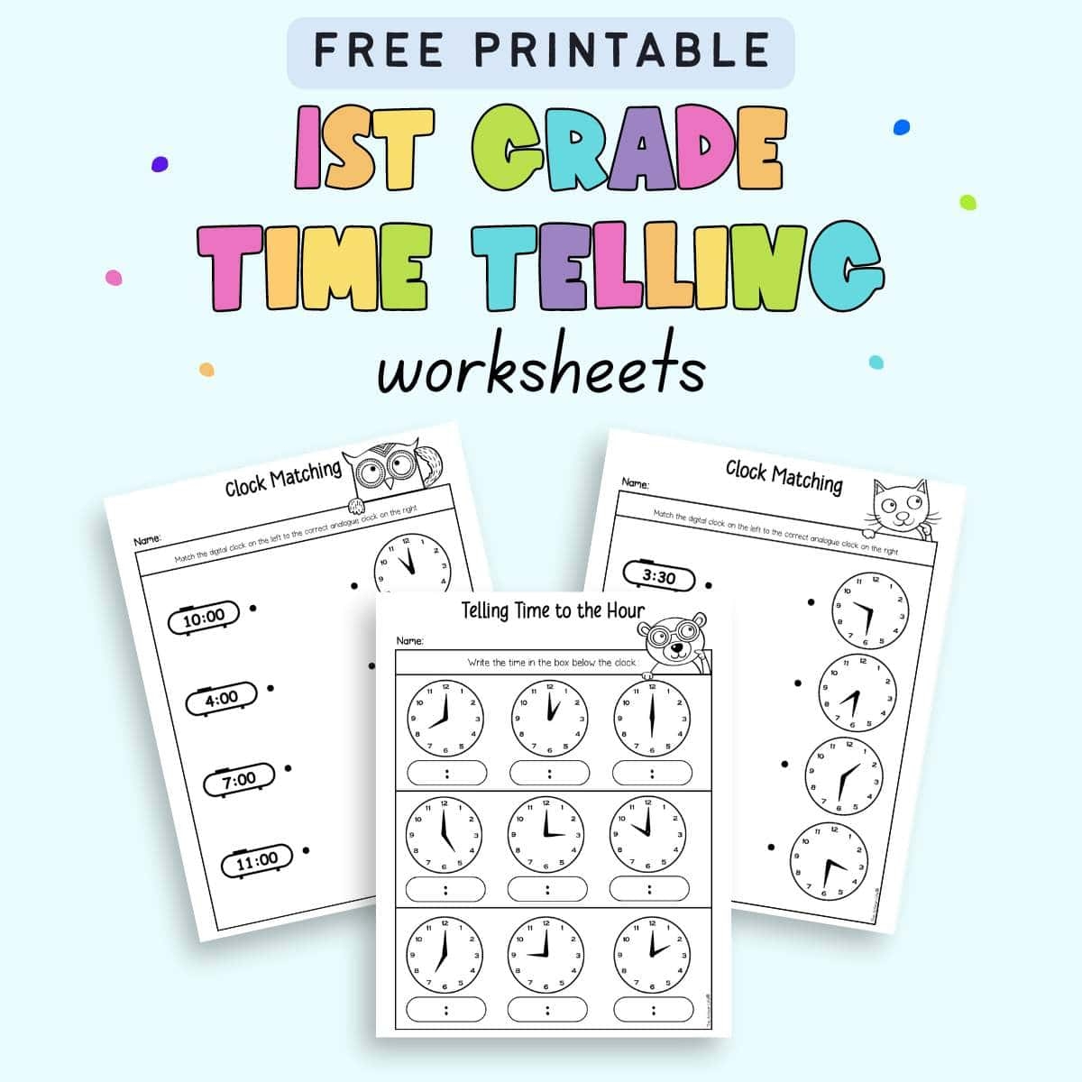 1st grade free printable worksheets