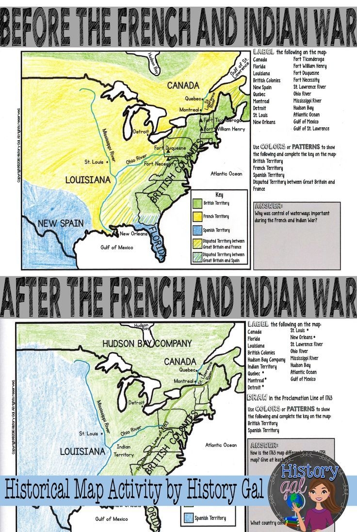 French And Indian War Map Activity With 1754 1763 Maps Print And Digital 