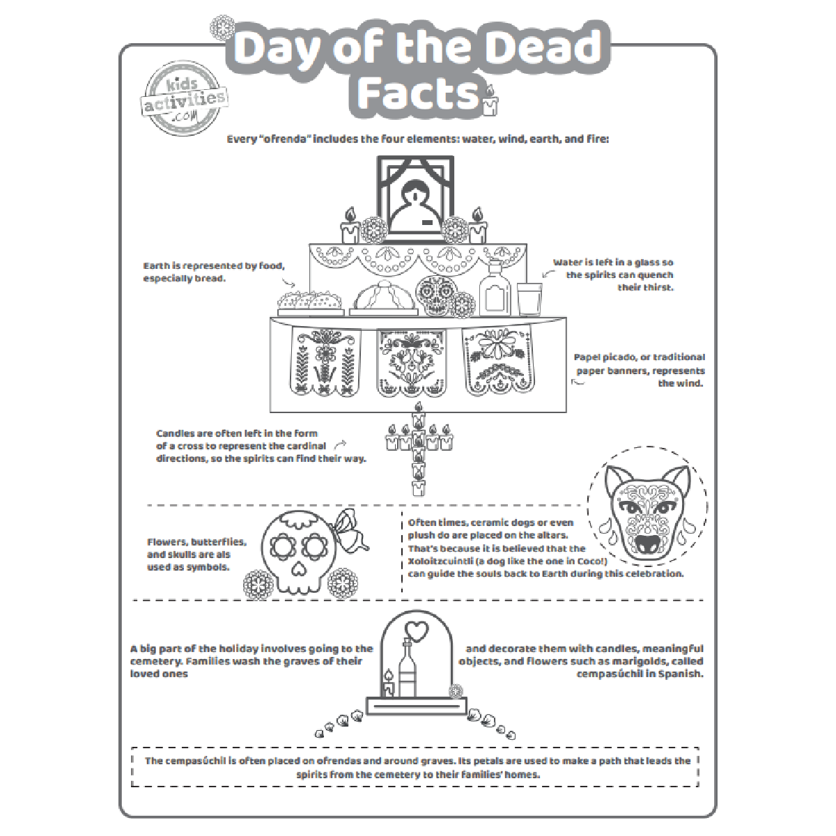 free printable dia de los muertos worksheets