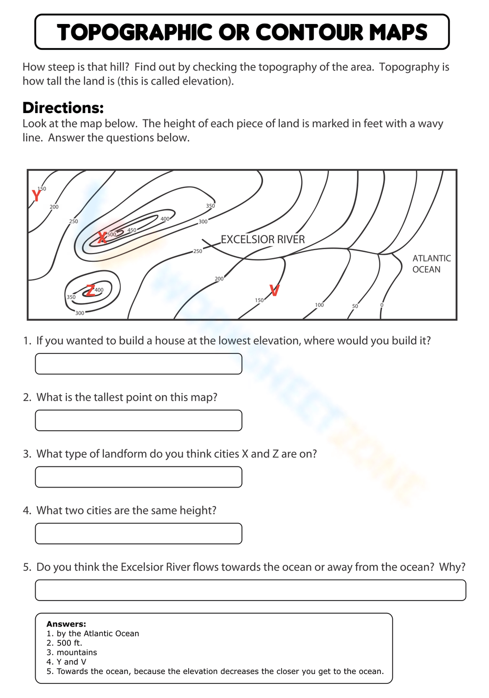 Grade 10 Topographic Map Worksheets 2024 Worksheets Library