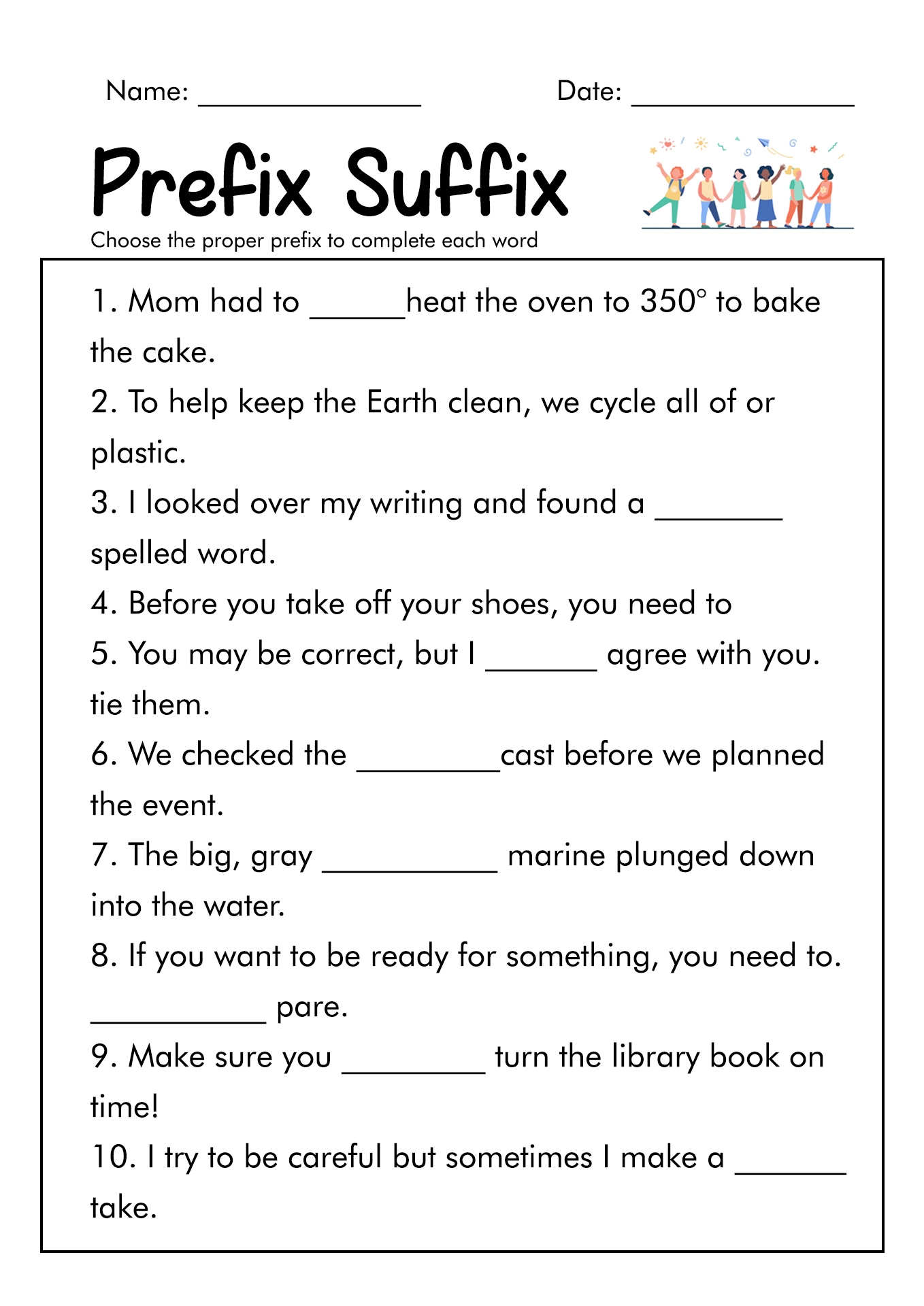 Grade 3 Grammar Topic 21 Prefix And Suffix Worksheets Lets Worksheets Library