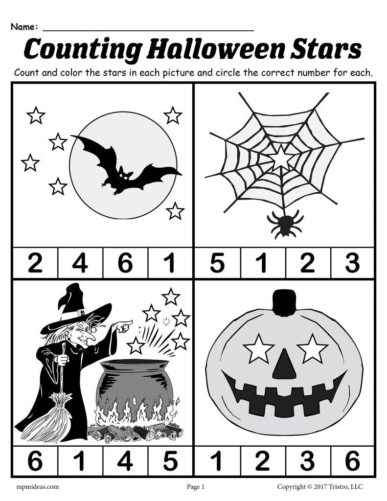 pre k math worksheets printable free halloween