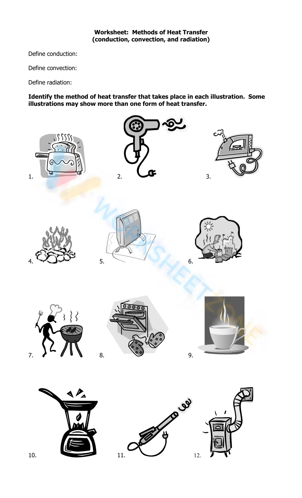free printable heat transfer worksheets