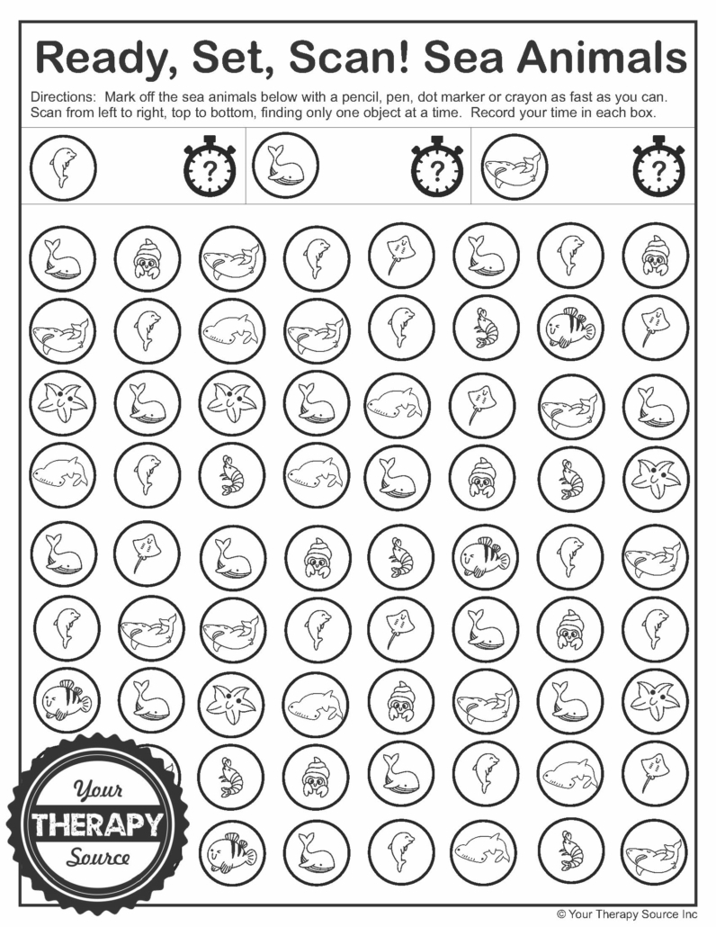 I Spy Under The Sea Visual Scanning Free Printable Your Therapy Source