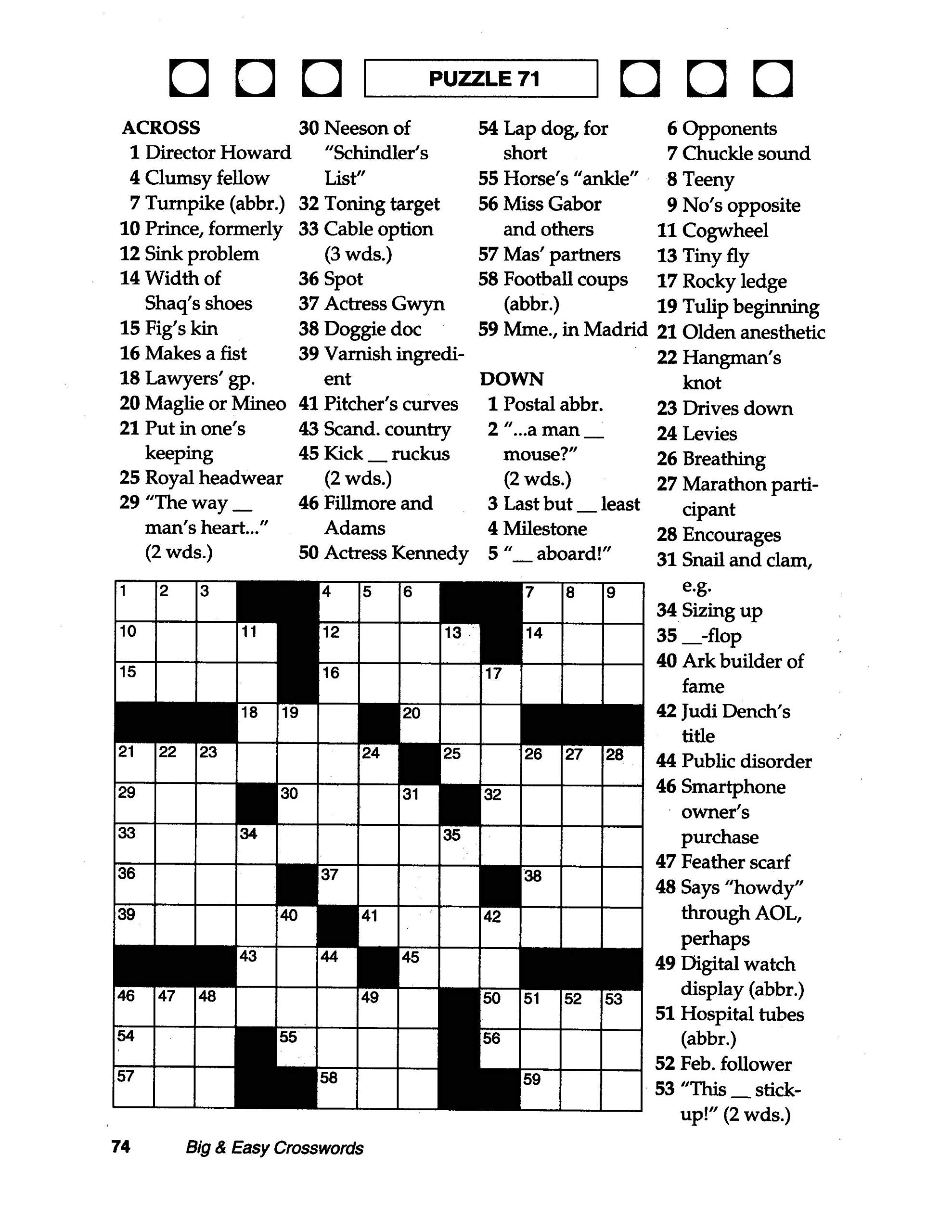 large print crosswords printable
