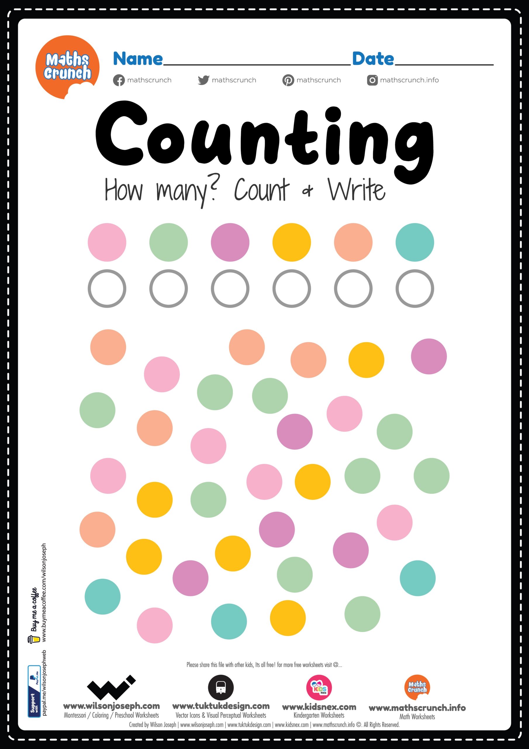 mathematics printable worksheets for kindergarten