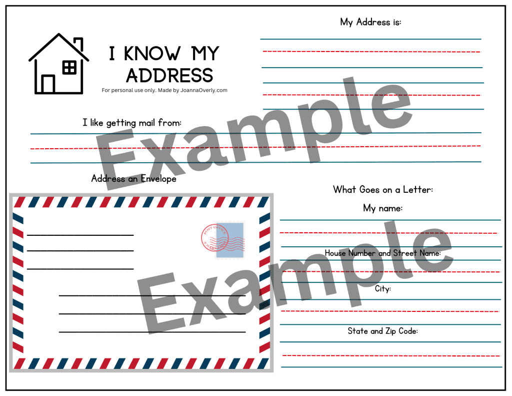 Know My Phone Number And Address Worksheets Joanna Overly
