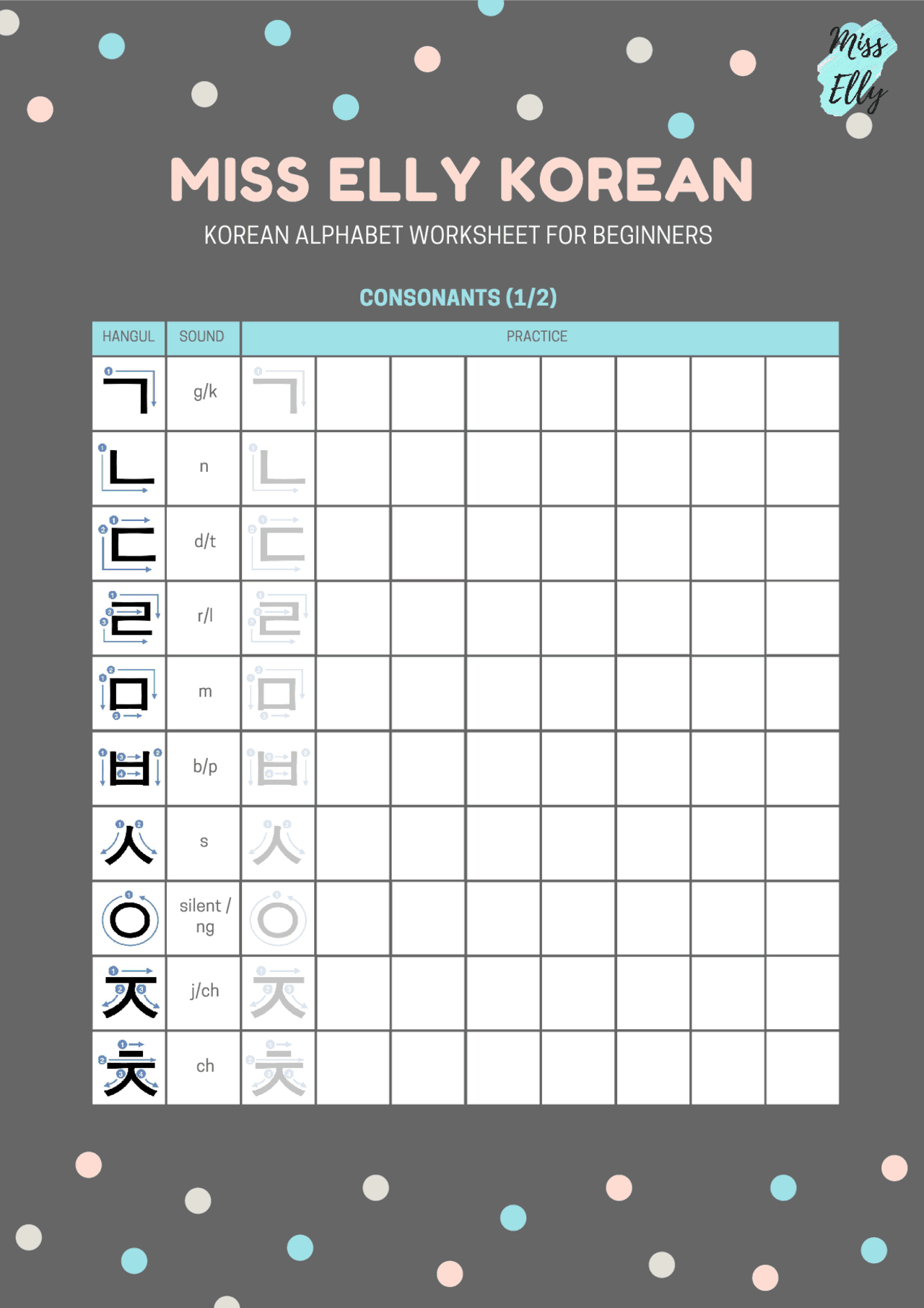 Korean Alphabet Worksheet For Beginners Study Notes Korean Language And Literature Docsity