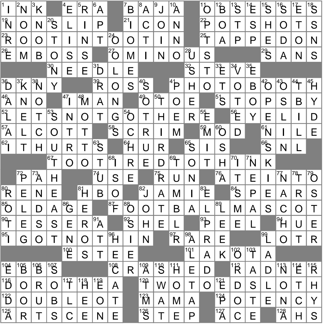 free la times printable crossword