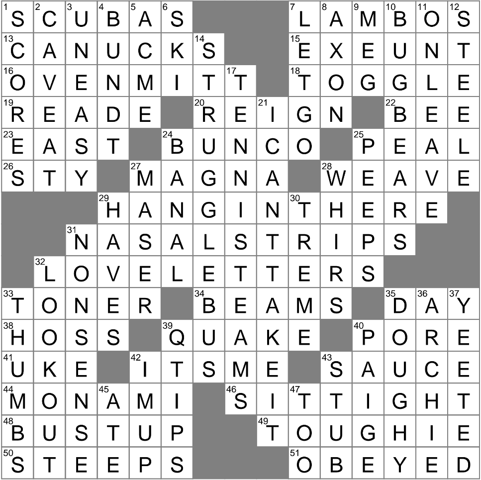 printable la times crossword puzzle