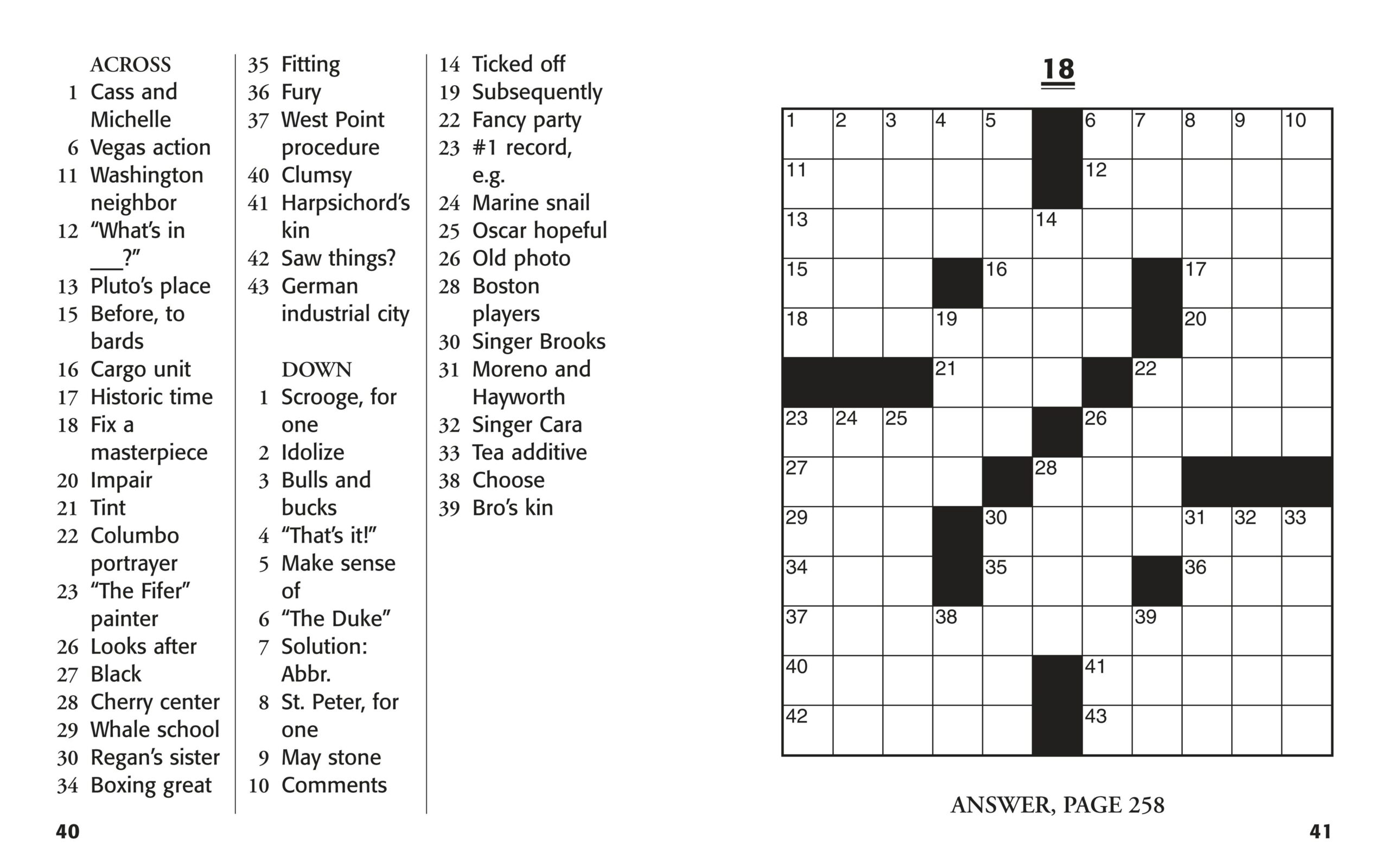 large printable crosswords