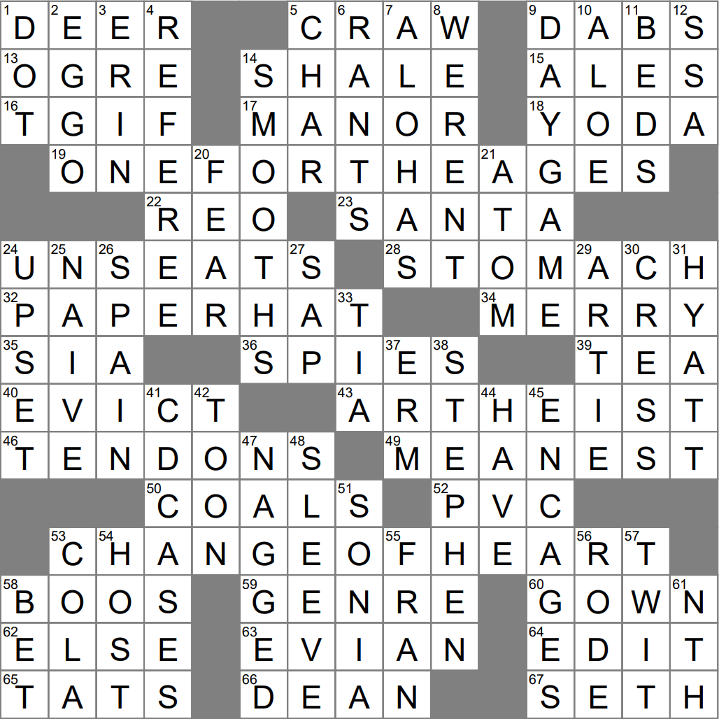 LAXCrossword Answers To The Los Angeles Times Crossword