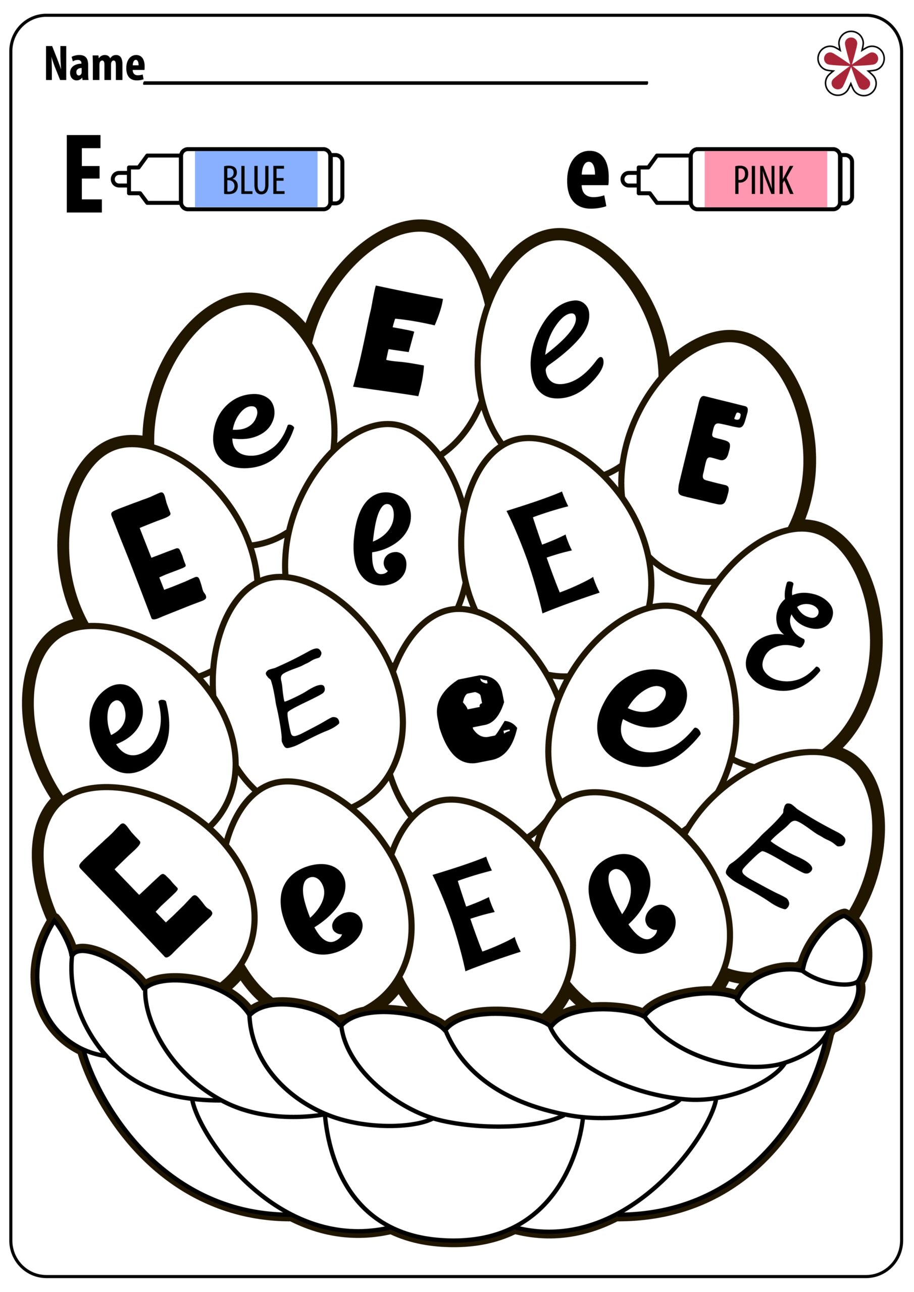 letter e printable worksheets