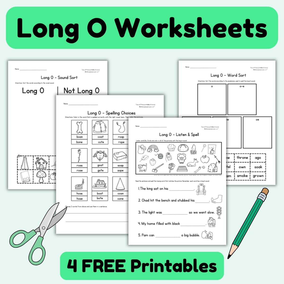 free printable long o worksheets