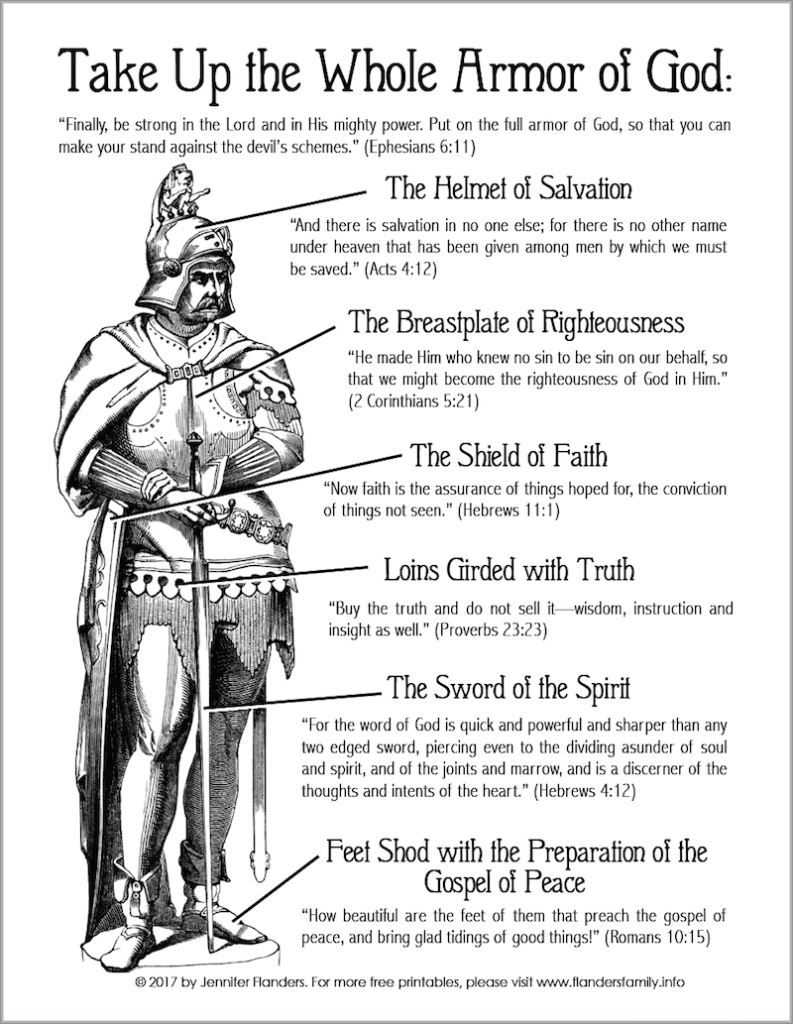 free printable armor of god worksheets