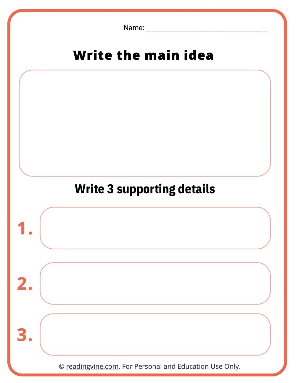 free printable worksheet finding the main idea