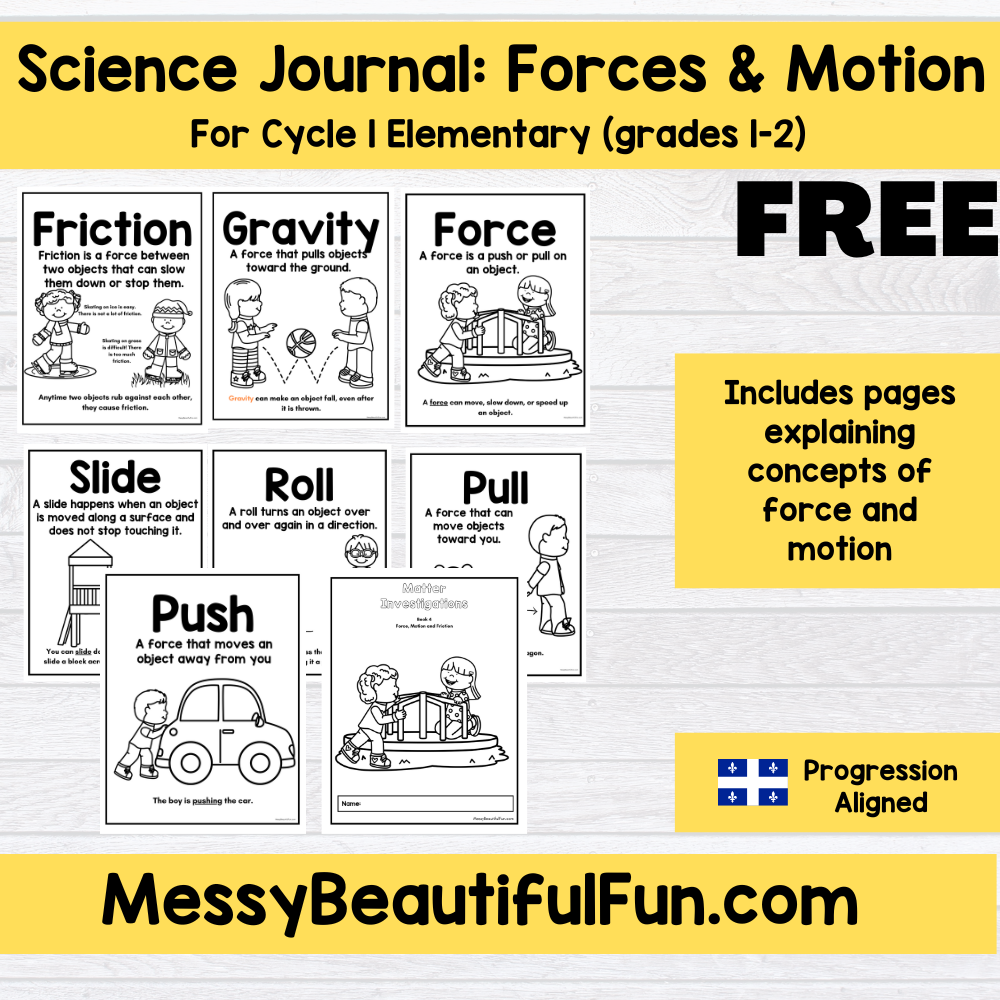 Messy Beautiful Fun Free Science Journal Forces And Motion