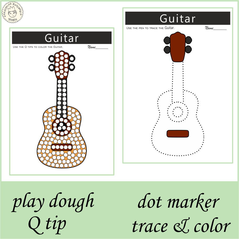 Musical Instrument Worksheets For Preschoolers Guitar Made By Teachers