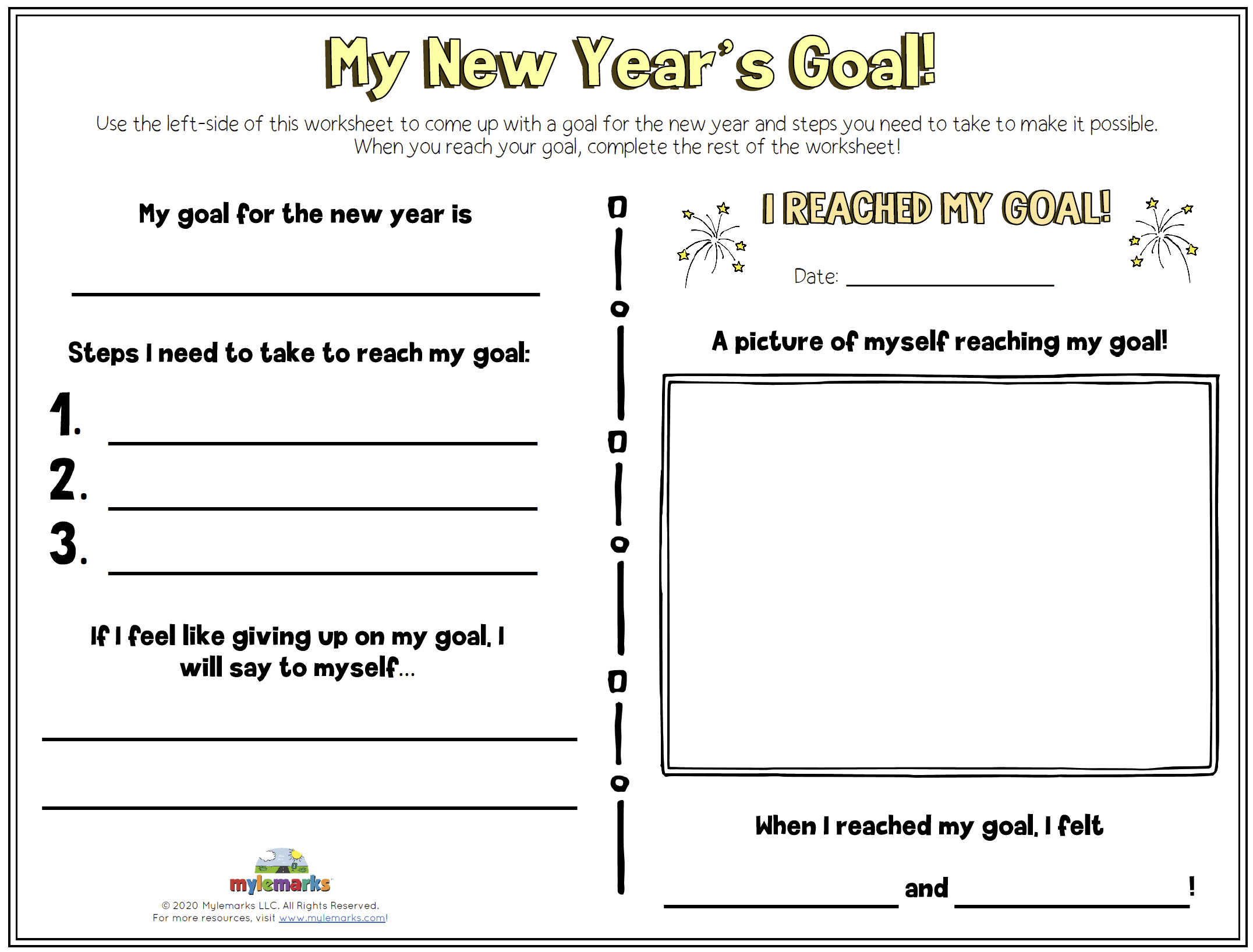 new year's worksheets printable