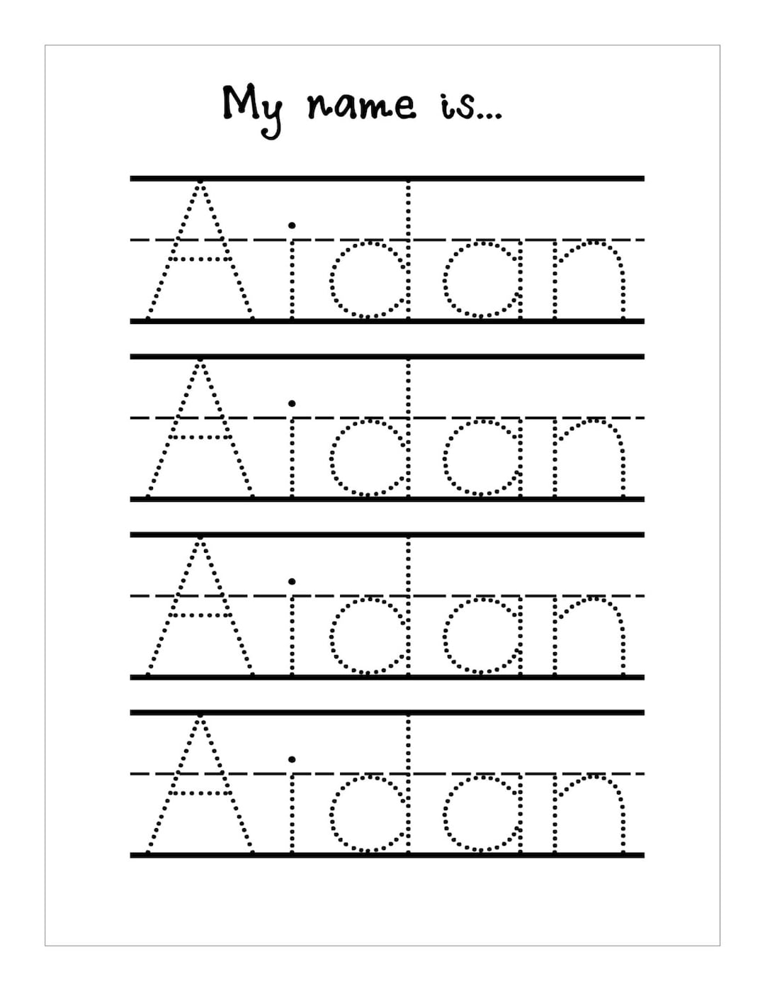 free printable name handwriting worksheets