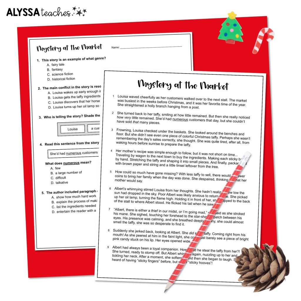 No Fluff Christmas Reading Activities For Grades 3 5 Alyssa Teaches