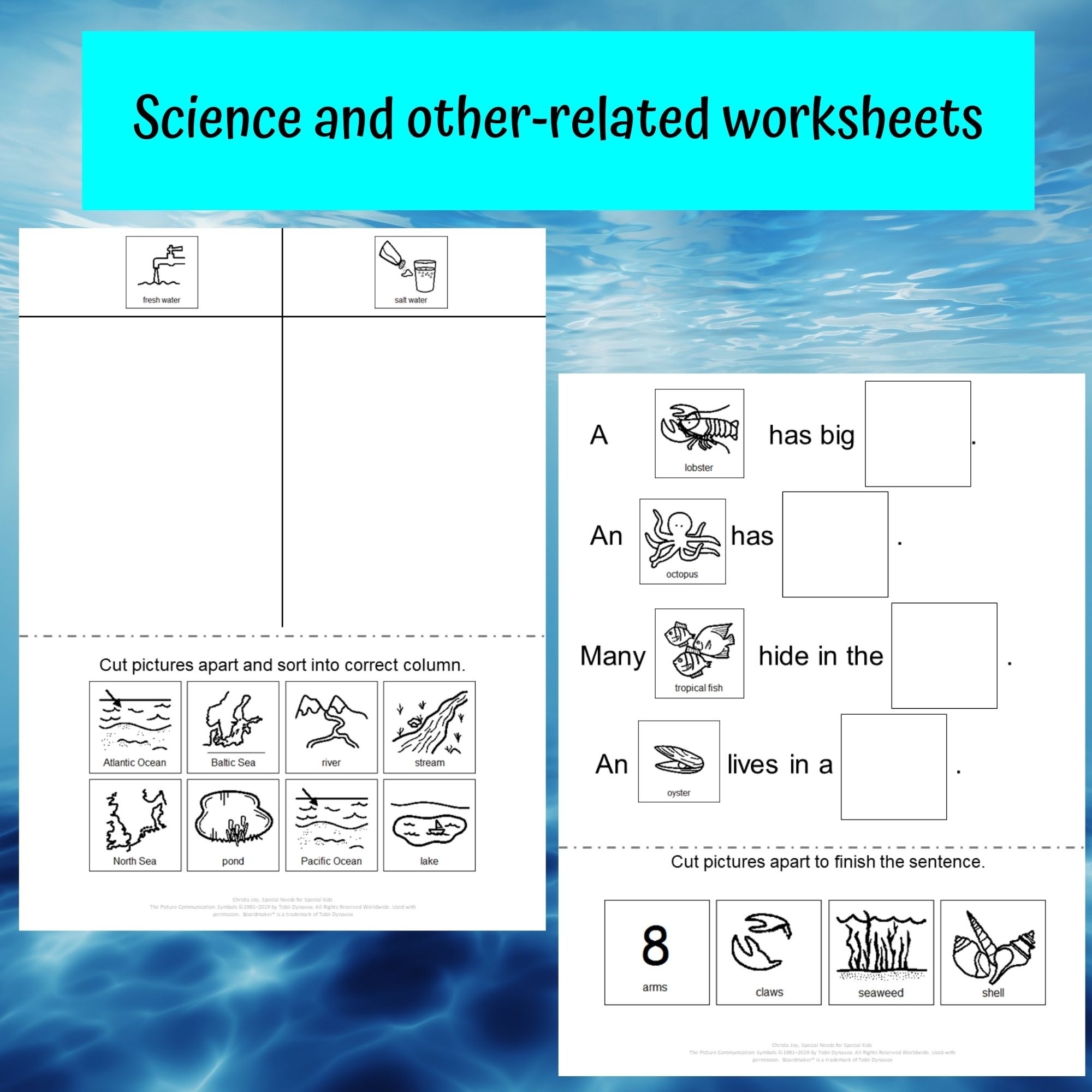 No Prep Ocean Theme For Special Education Free Sample Special Needs For Special Kids