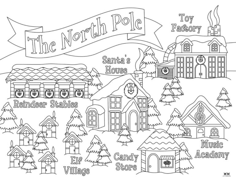 North Pole Coloring Pages 12 FREE Pages Printabulls