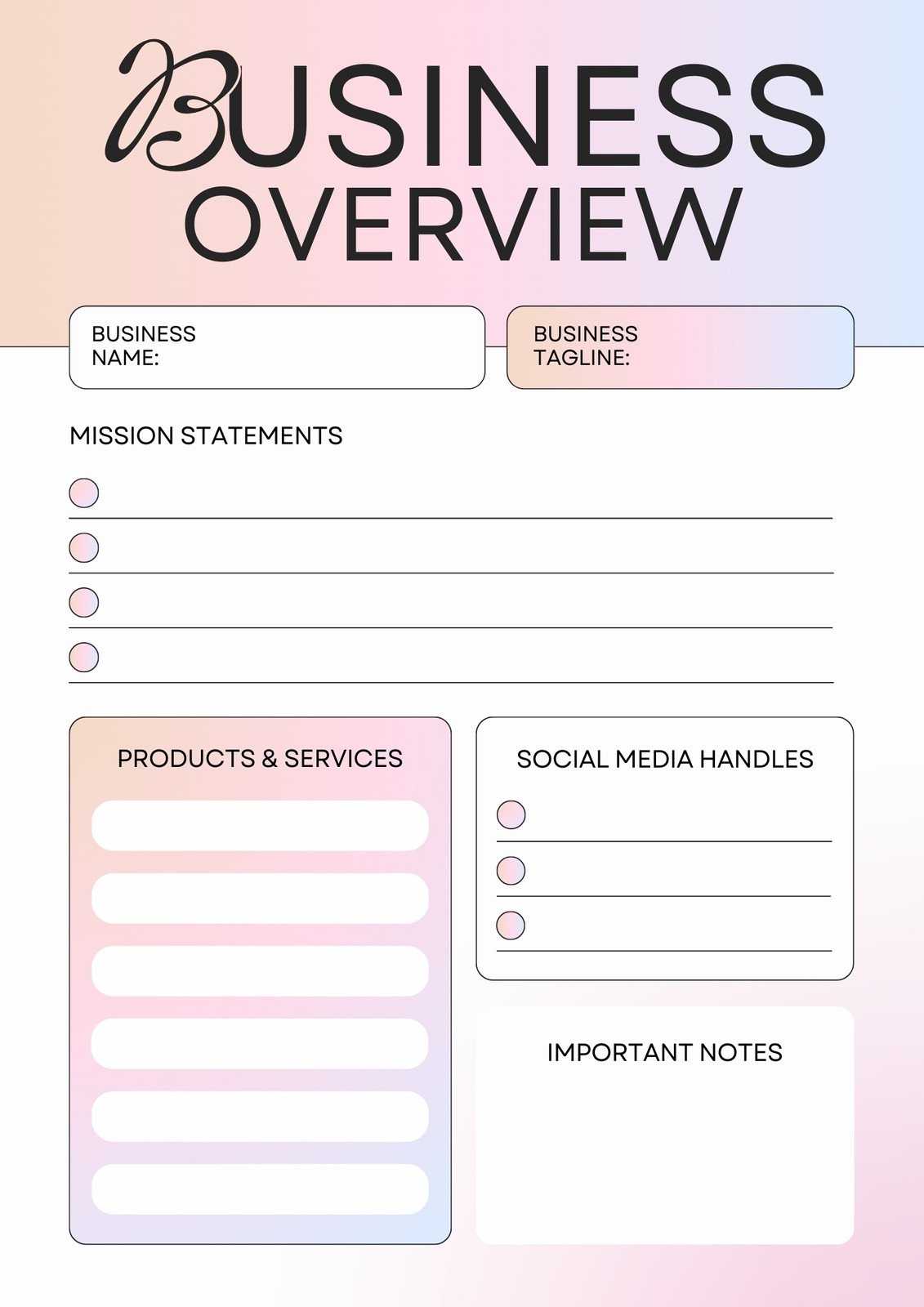free printable business plan worksheet