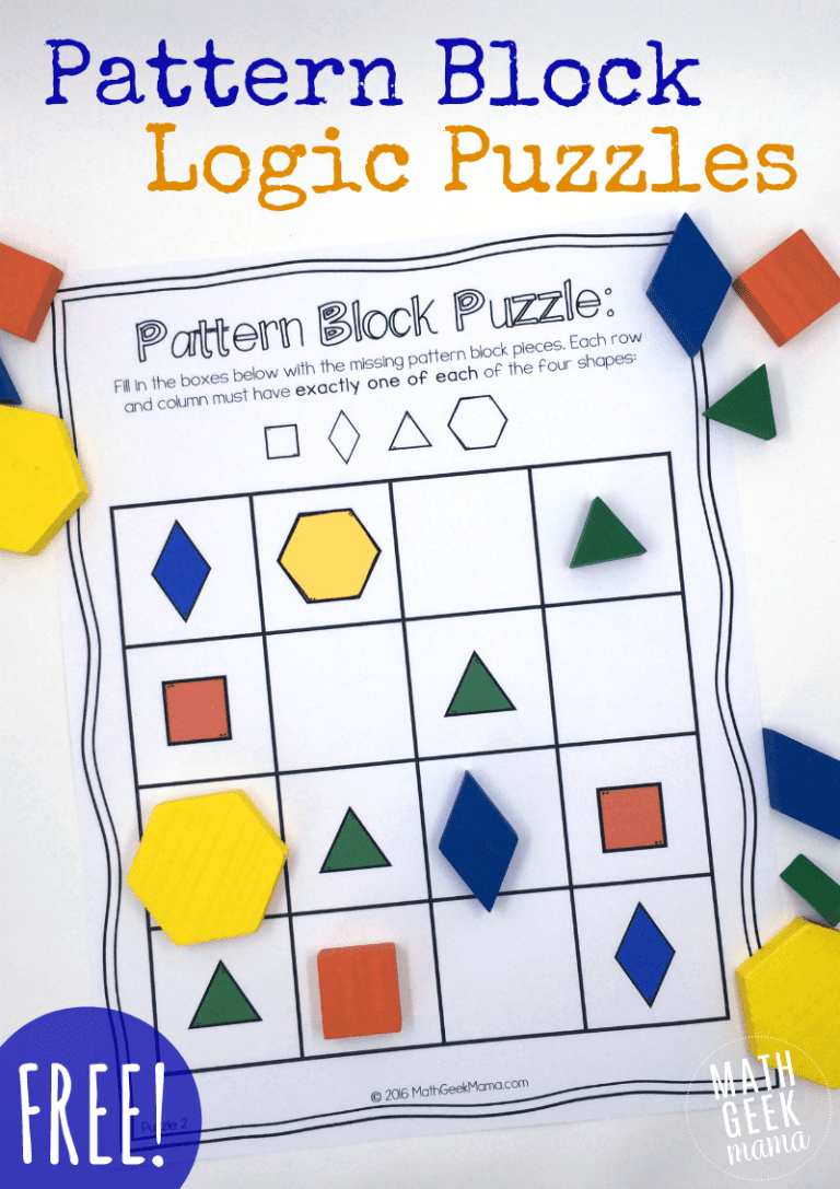 pattern block worksheets printable