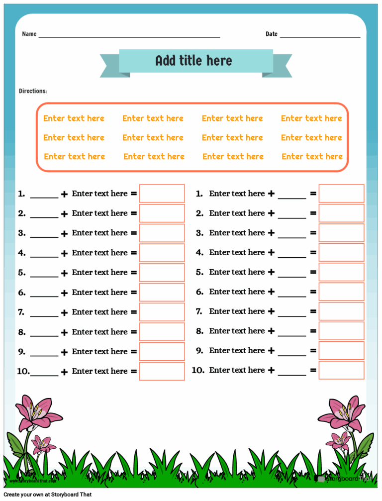 Prefixes Suffixes Worksheets Free From Storyboard That