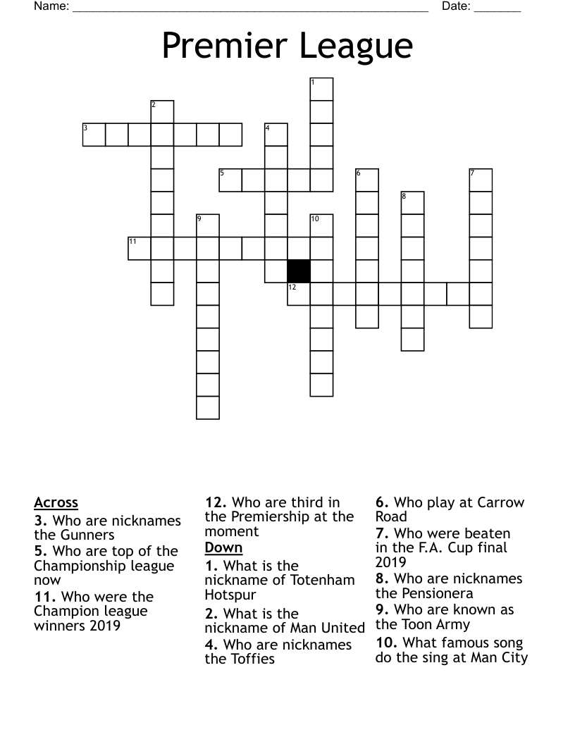 sunday premier crossword printable