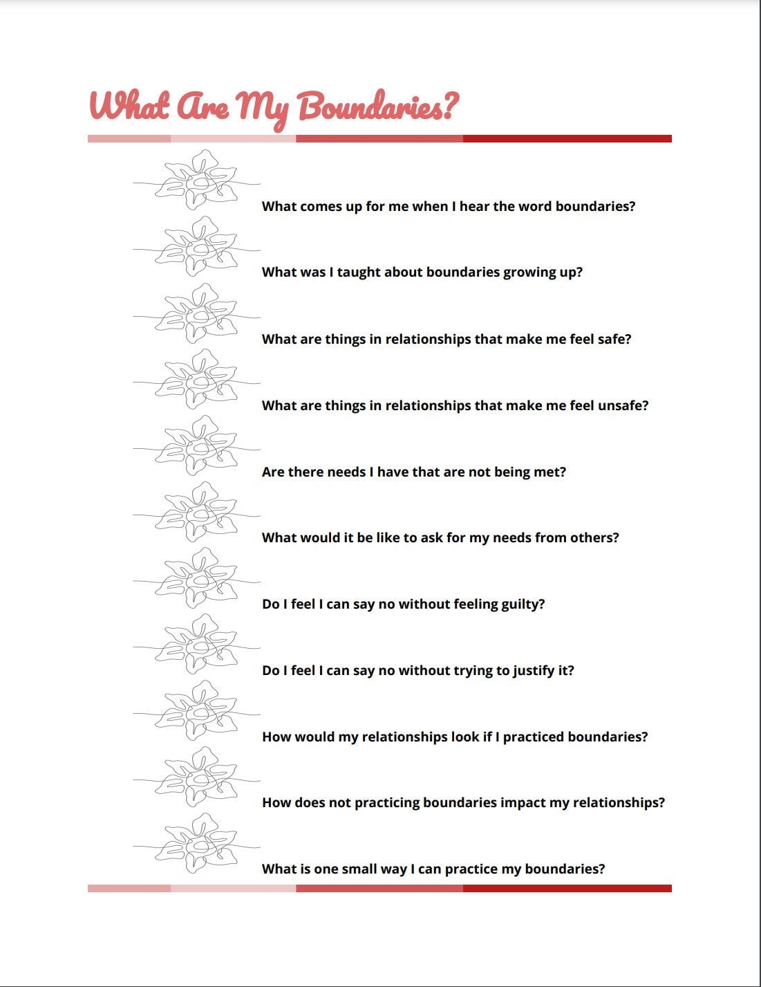 Printable Boundary Exploration Therapist Boundaries Client Boundaries Therapy Worksheets Ready To Print Etsy