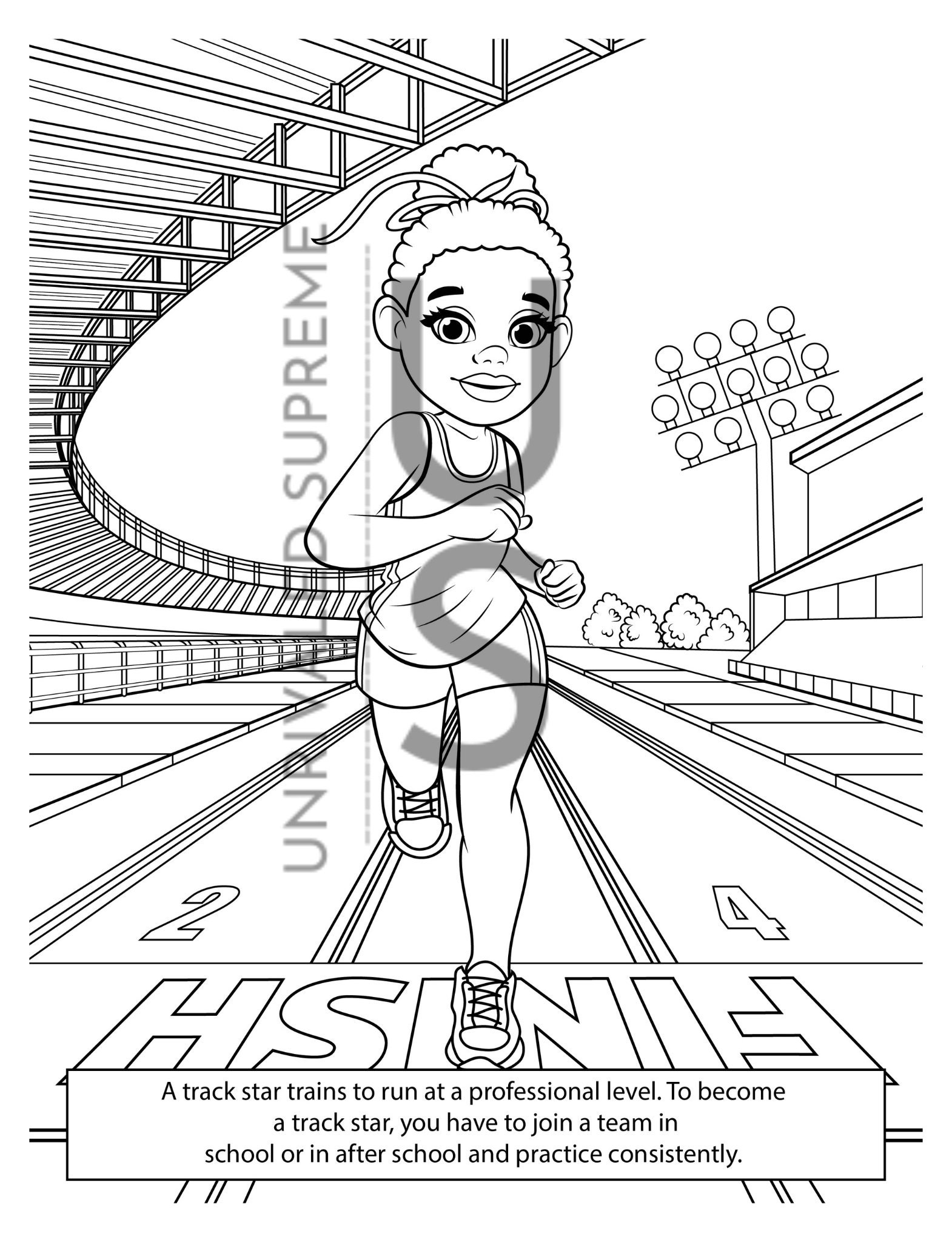 Printable Child Track Star Coloring Page Kids Running Sports Activity Sheet Fun Track And Field Coloring Book For Children Etsy Canada