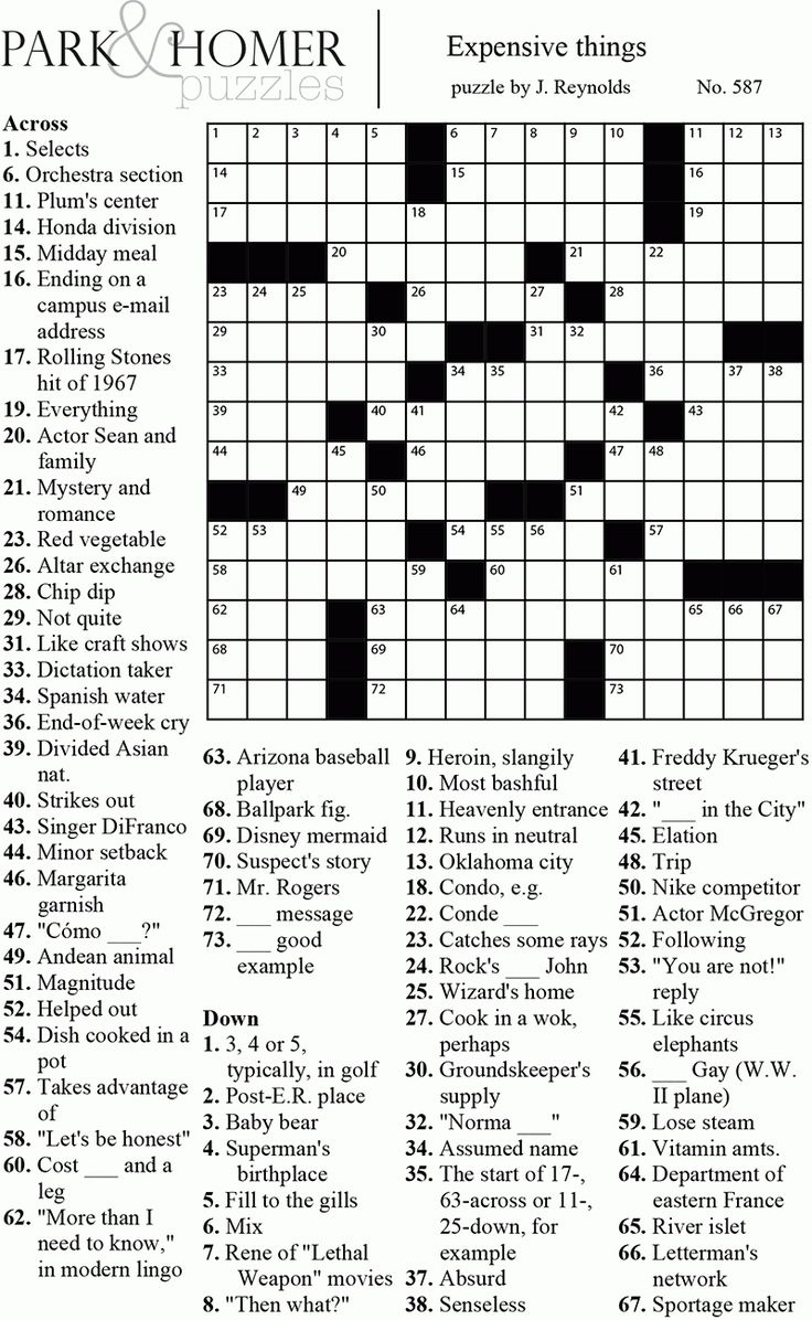 free printable sunday crossword