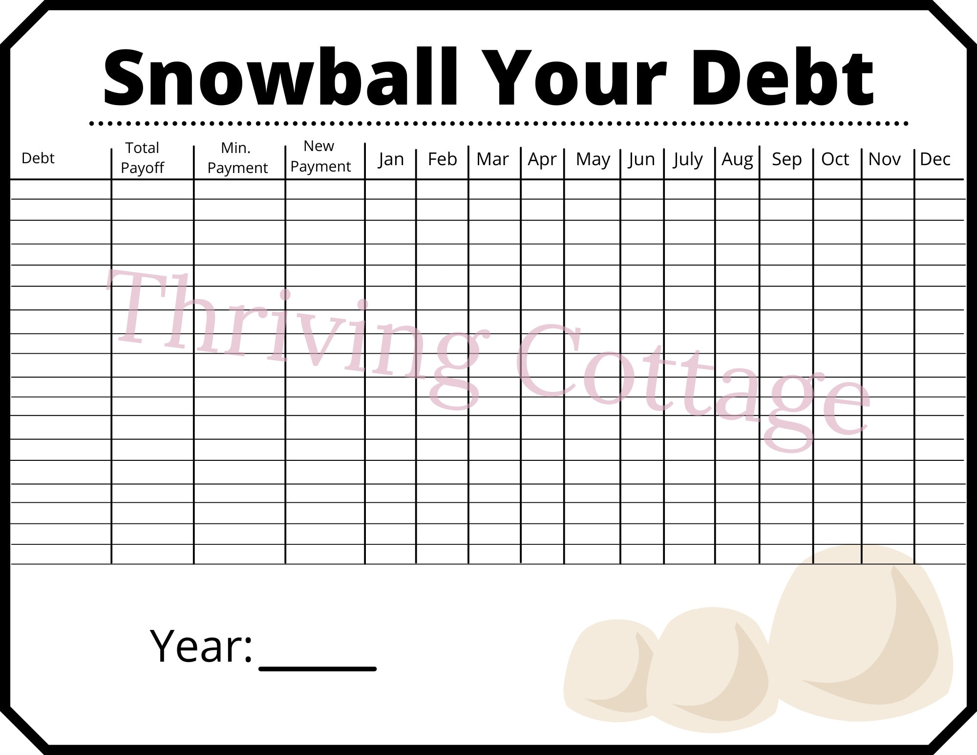dave ramsey debt snowball printable worksheet