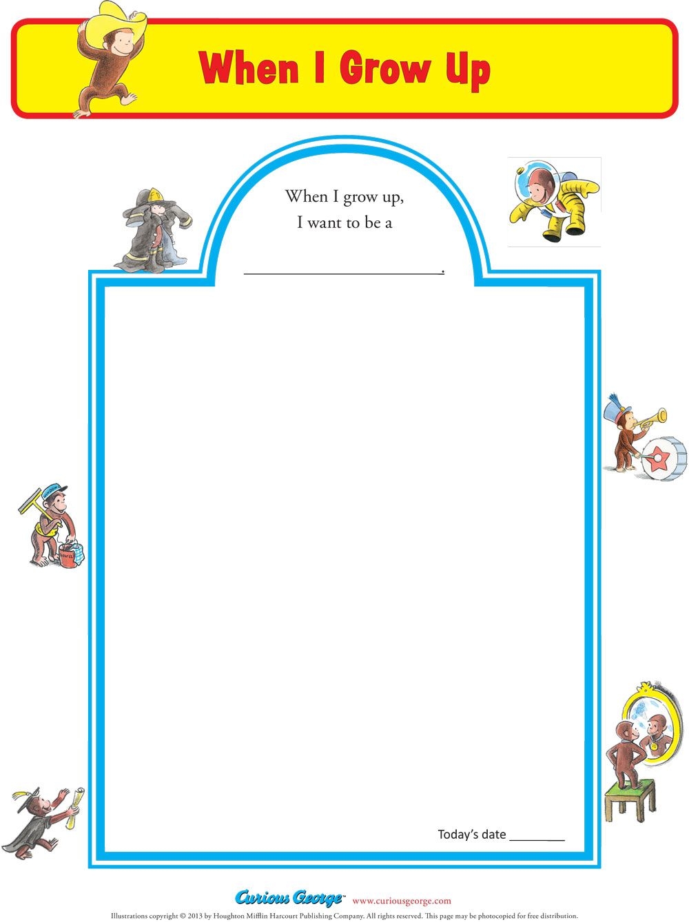 Printable Grade 1 When I Grow Up Worksheets