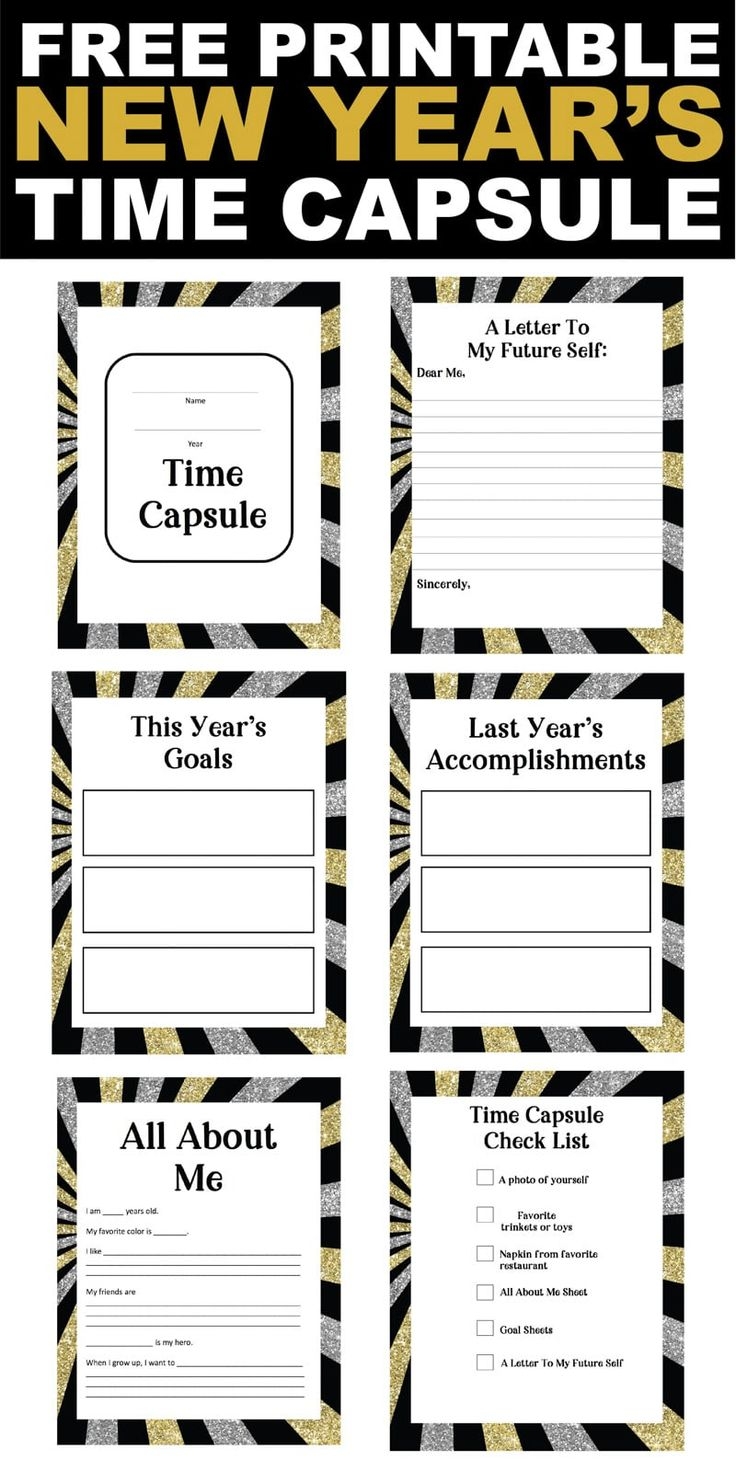 Printable New Year s Eve Time Capsule Activity